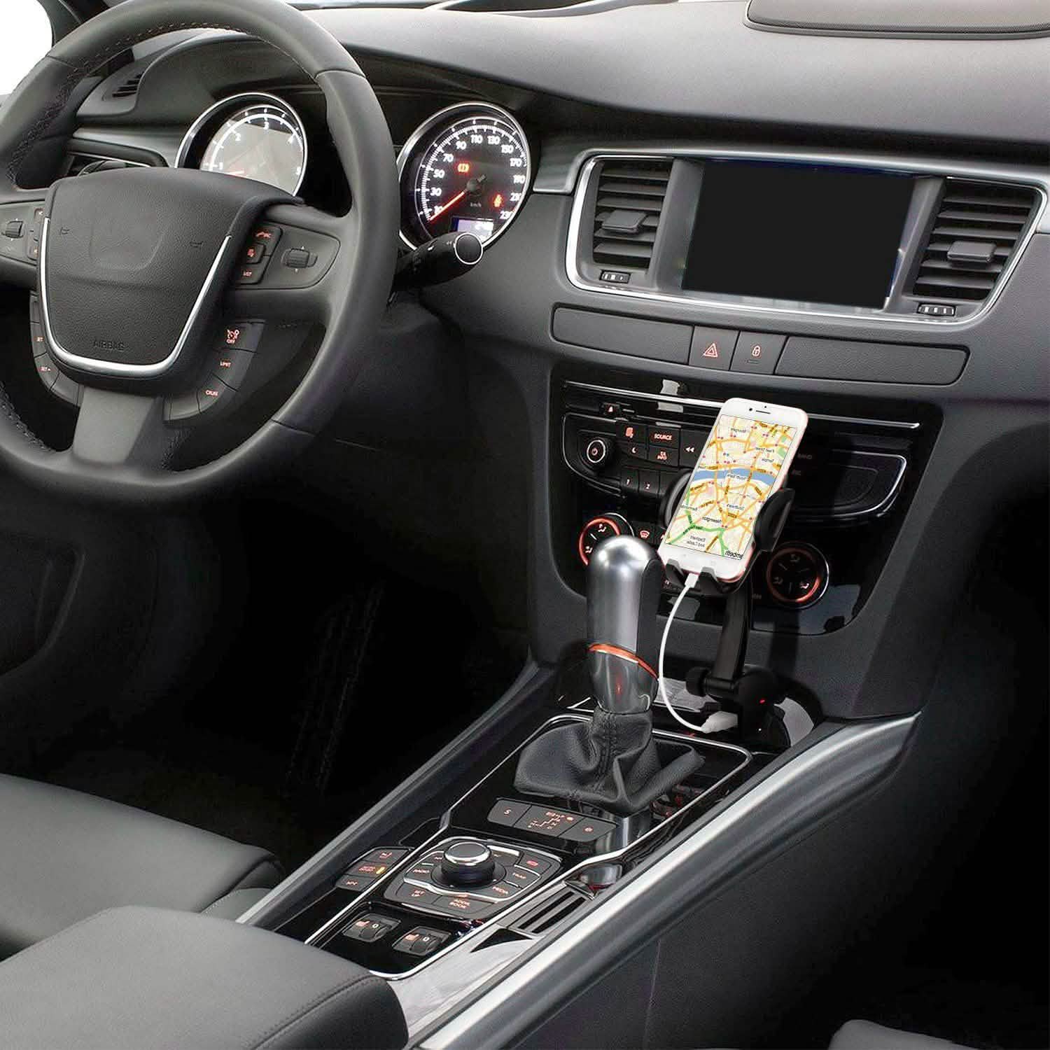 360° Dual USB Smartphone Mounting Car Charger Automotive - Tophatter Daily Deals