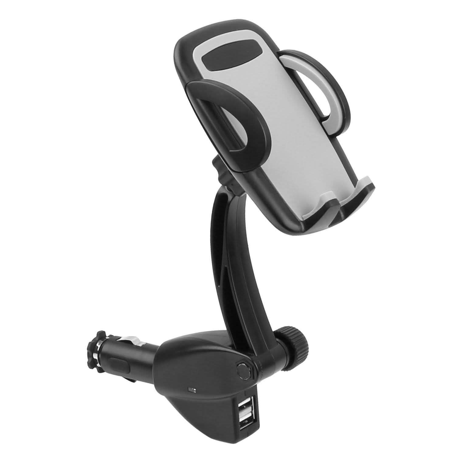 360° Dual USB Smartphone Mounting Car Charger Automotive - Tophatter Daily Deals
