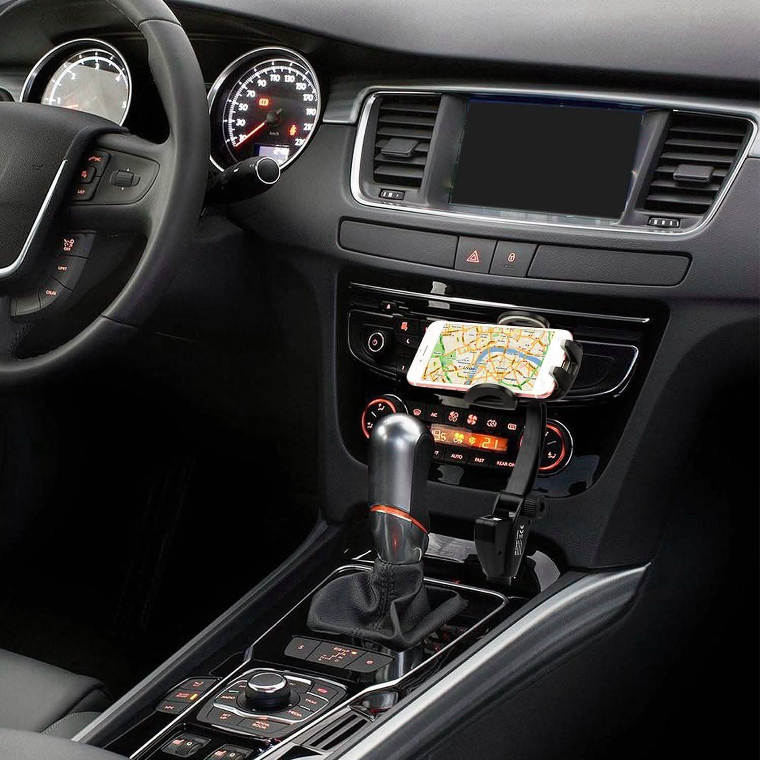 360° Dual USB Smartphone Mounting Car Charger Automotive - Tophatter Daily Deals