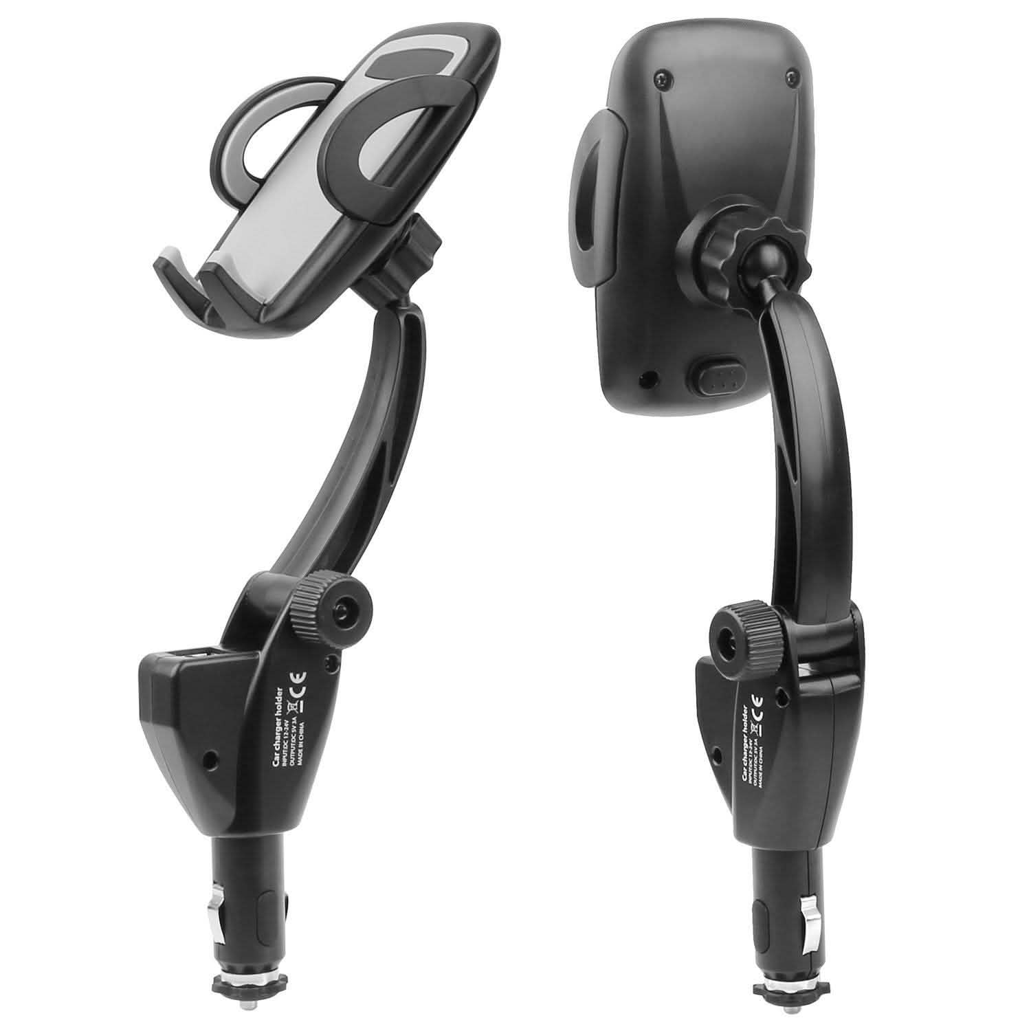 360° Dual USB Smartphone Mounting Car Charger Automotive - Tophatter Daily Deals