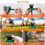360° Flexible Lawn Sprinkler Automatic 12 Tubes Garden Water Irrigation Sprayers Garden & Patio - Tophatter Daily Deals