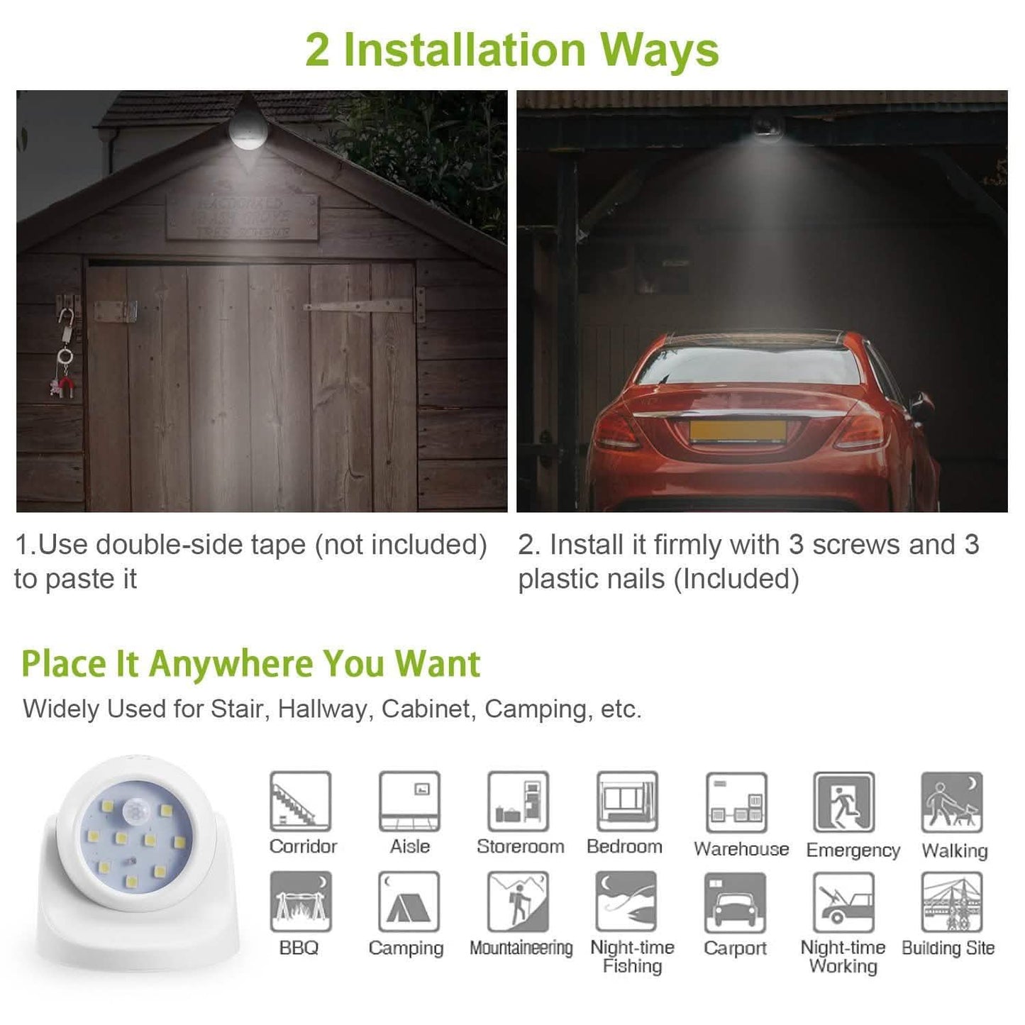 360¬∞ LED Light Sensor Cordless Night Lamps Outdoor Lighting - Tophatter Daily Deals