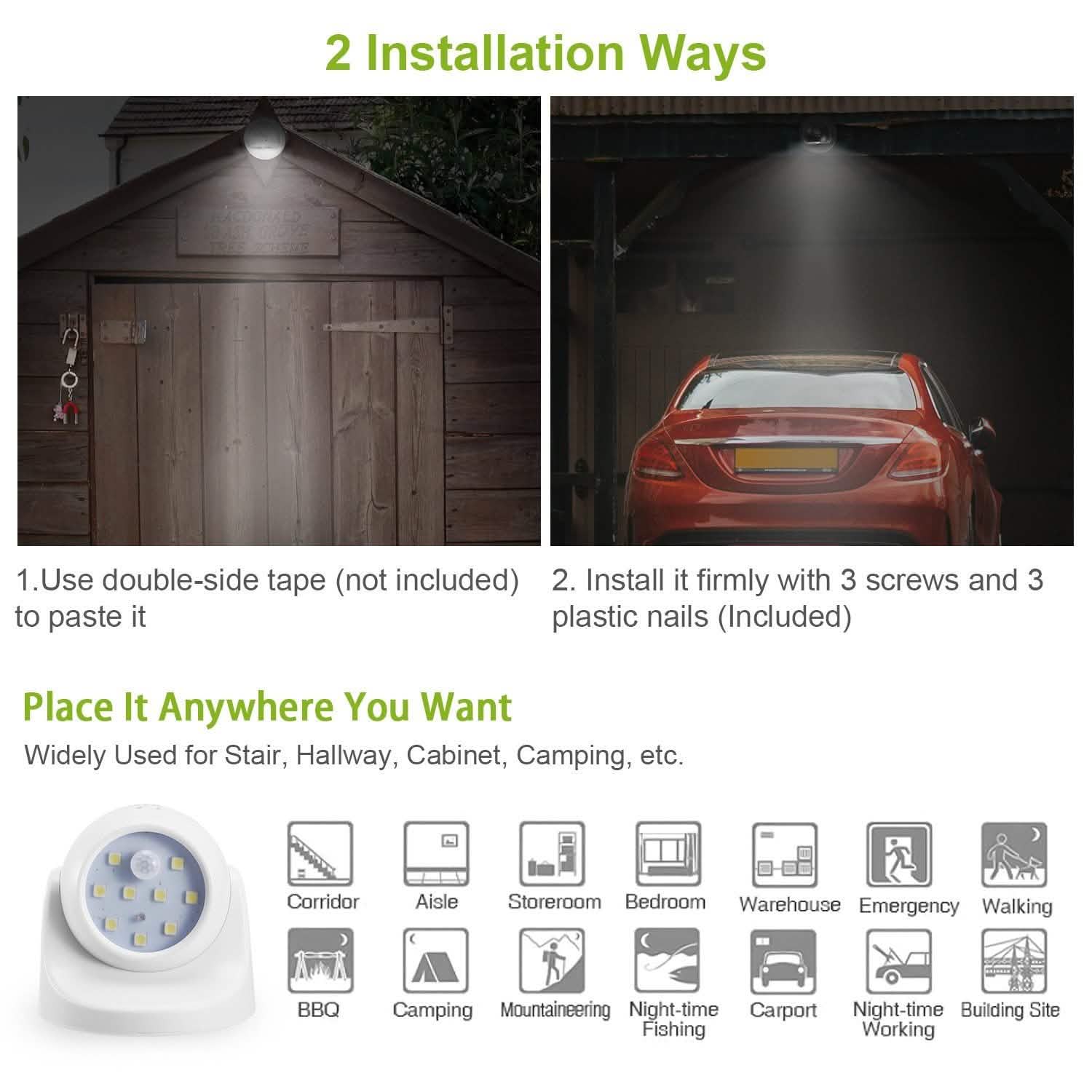 360¬∞ LED Light Sensor Cordless Night Lamps Outdoor Lighting - Tophatter Daily Deals