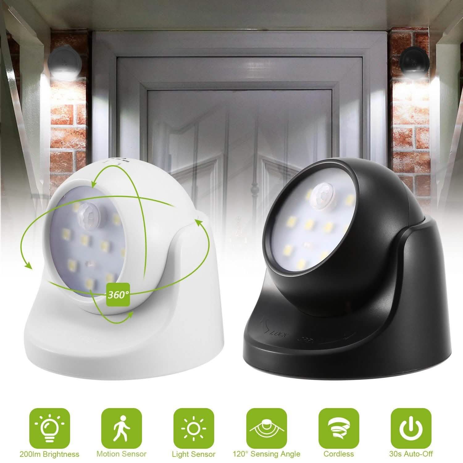 360¬∞ LED Light Sensor Cordless Night Lamps Outdoor Lighting - Tophatter Daily Deals