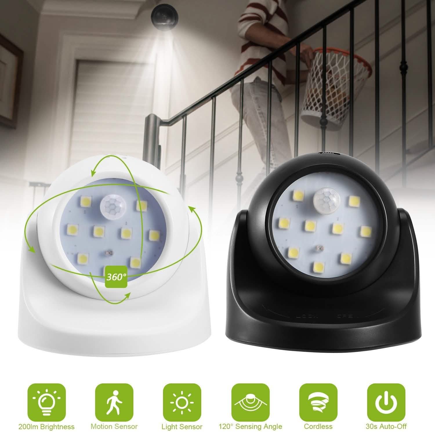 360¬∞ LED Light Sensor Cordless Night Lamps Outdoor Lighting - Tophatter Daily Deals