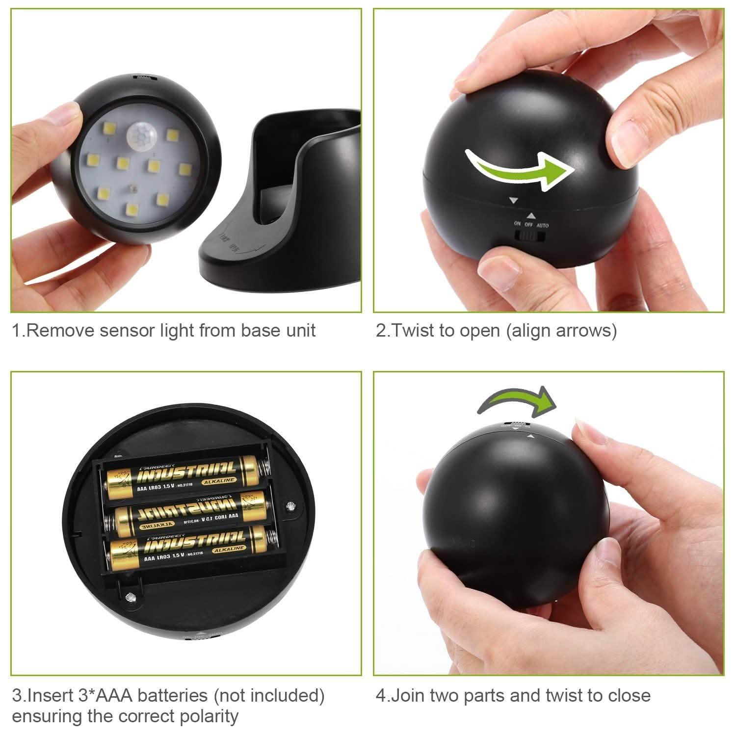 360¬∞ LED Light Sensor Cordless Night Lamps Outdoor Lighting - Tophatter Daily Deals