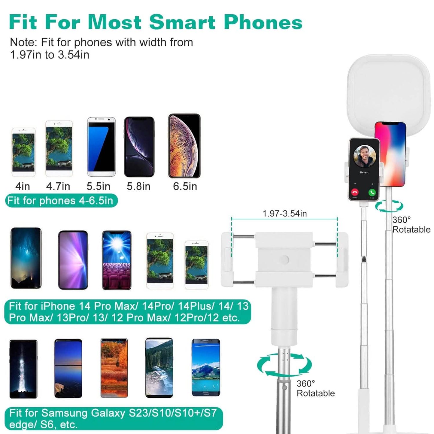 360° Rotatable Dual Phone Holder with Rechargeable Wireless Remote V8 Mobile Accessories - Tophatter Daily Deals