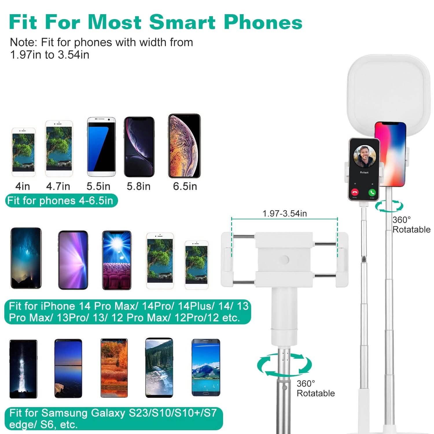 360° Rotatable Dual Phone Holder with Rechargeable Wireless Remote V8 Mobile Accessories - Tophatter Daily Deals