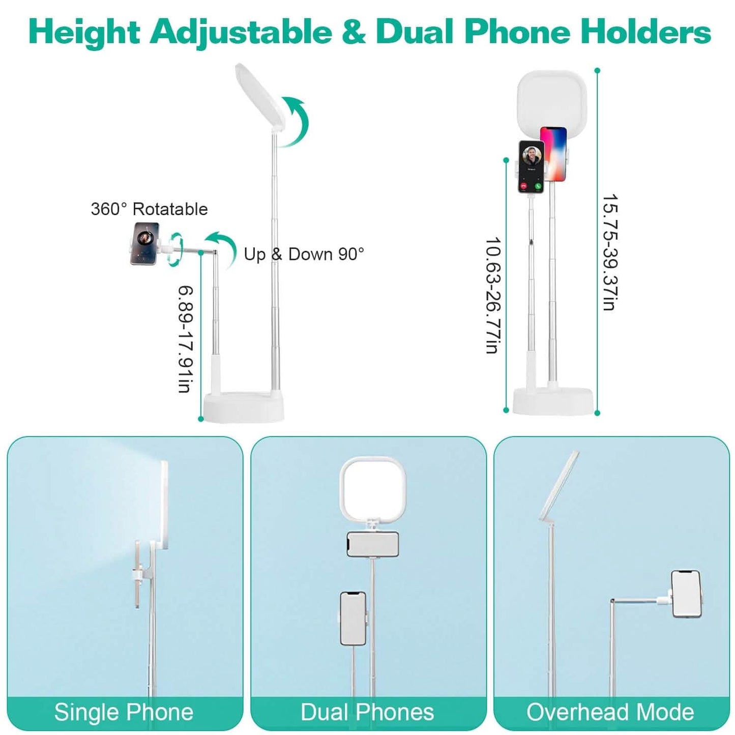360° Rotatable Dual Phone Holder with Rechargeable Wireless Remote V8 Mobile Accessories - Tophatter Daily Deals