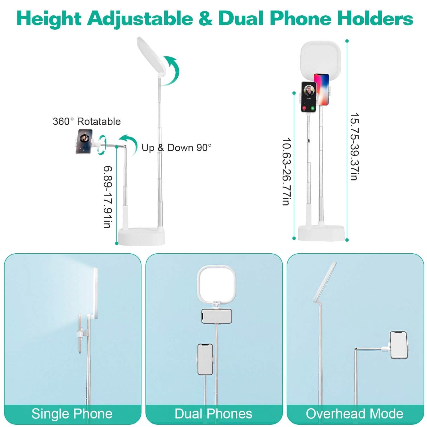 360° Rotatable Dual Phone Holder with Rechargeable Wireless Remote V8 Mobile Accessories - Tophatter Daily Deals