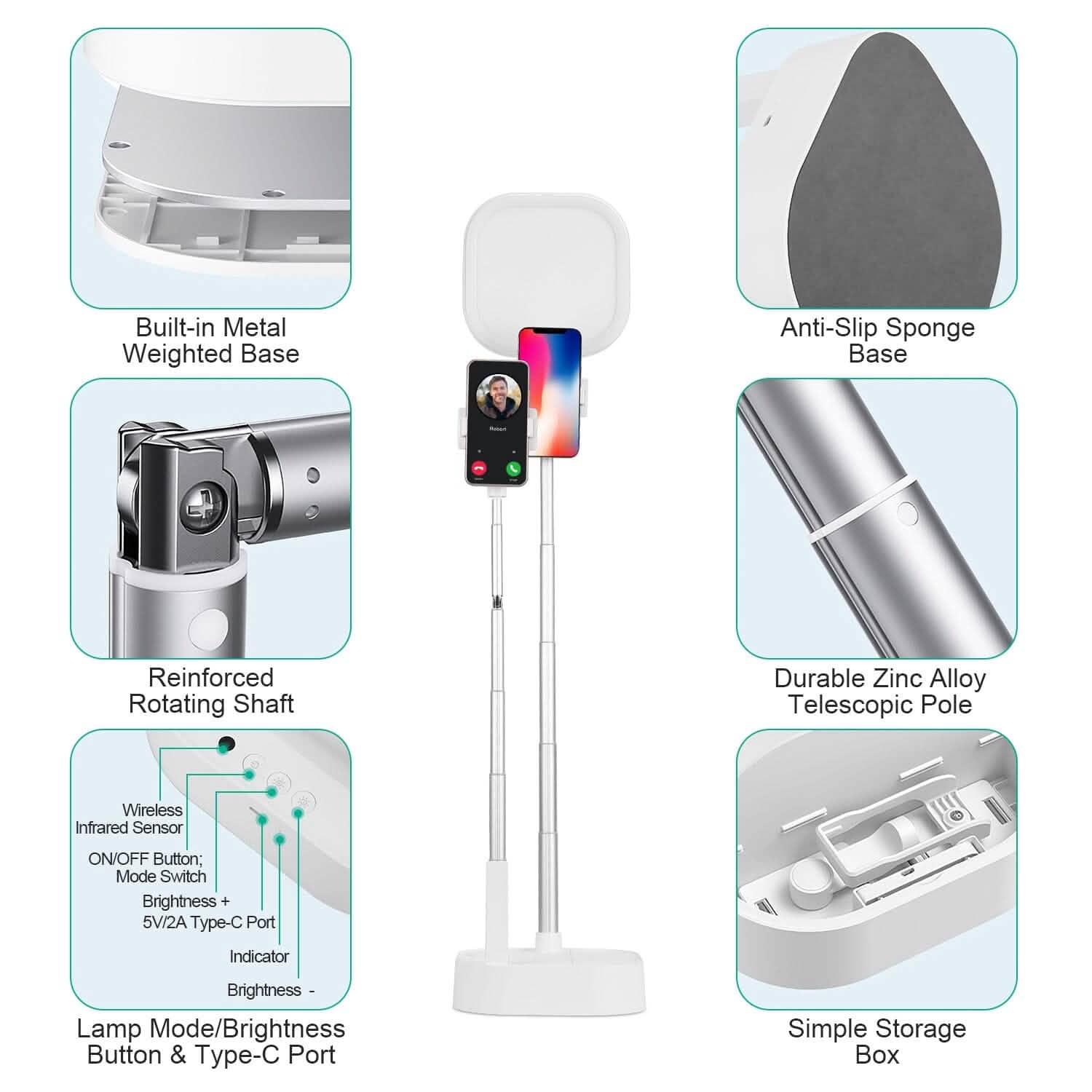 360° Rotatable Dual Phone Holder with Rechargeable Wireless Remote V8 Mobile Accessories - Tophatter Daily Deals