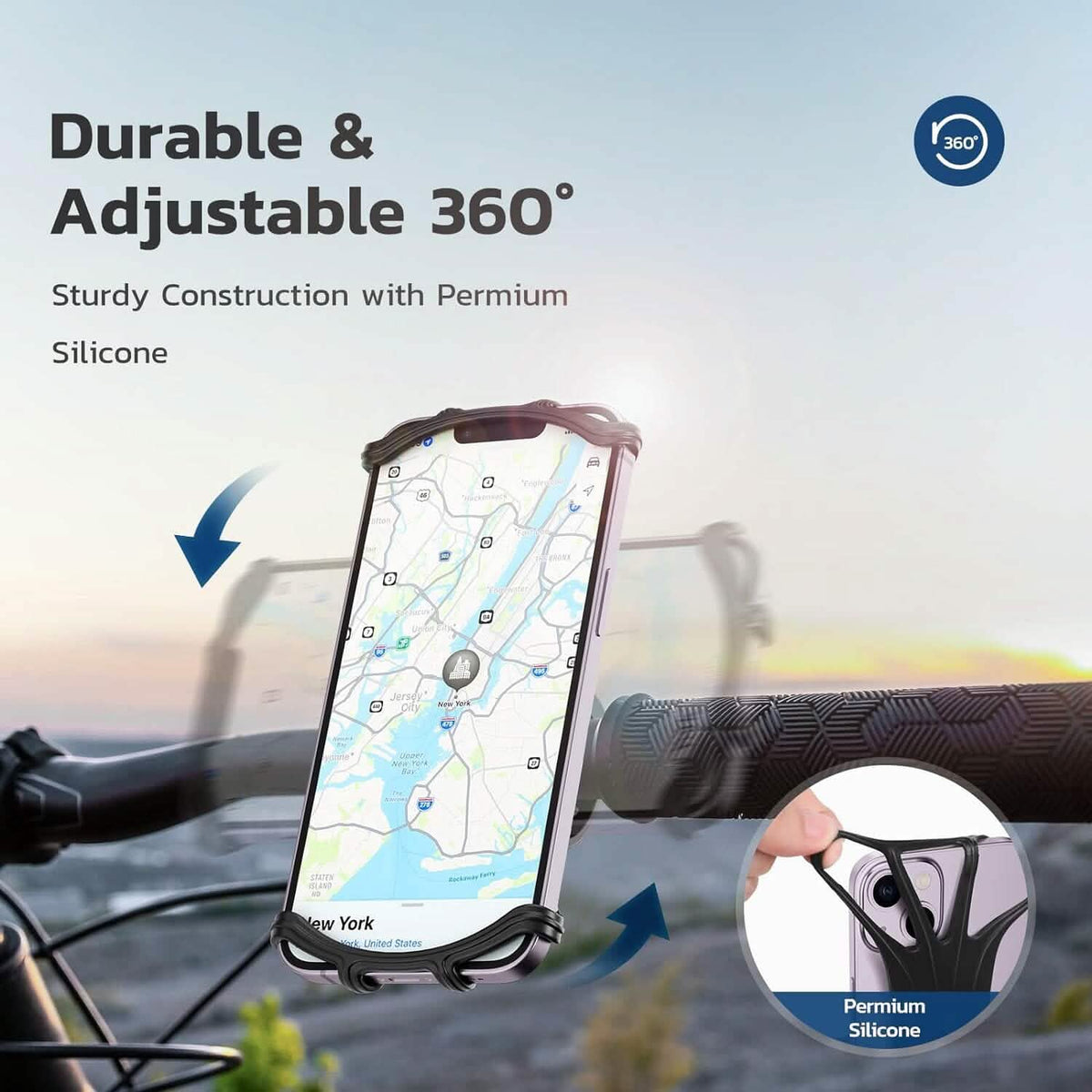 360° Rotatable Waterproof Bike Phone Mount Phone Mounts & Holders - Tophatter Daily Deals