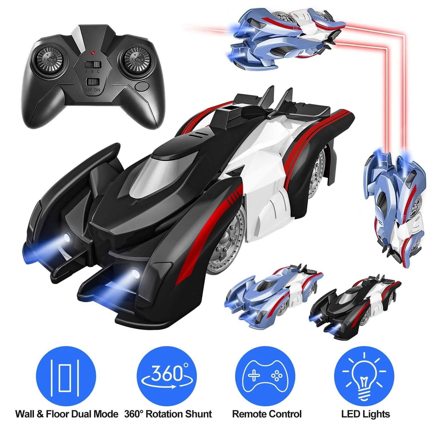 360¬∞ Rotating Electric Wall Climbing Remote Control Dual Mode Car Toys & Games - Tophatter Daily Deals