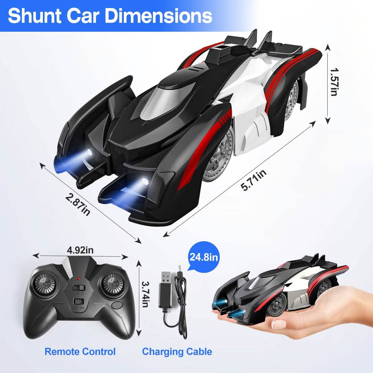 360¬∞ Rotating Electric Wall Climbing Remote Control Dual Mode Car Toys & Games - Tophatter Daily Deals