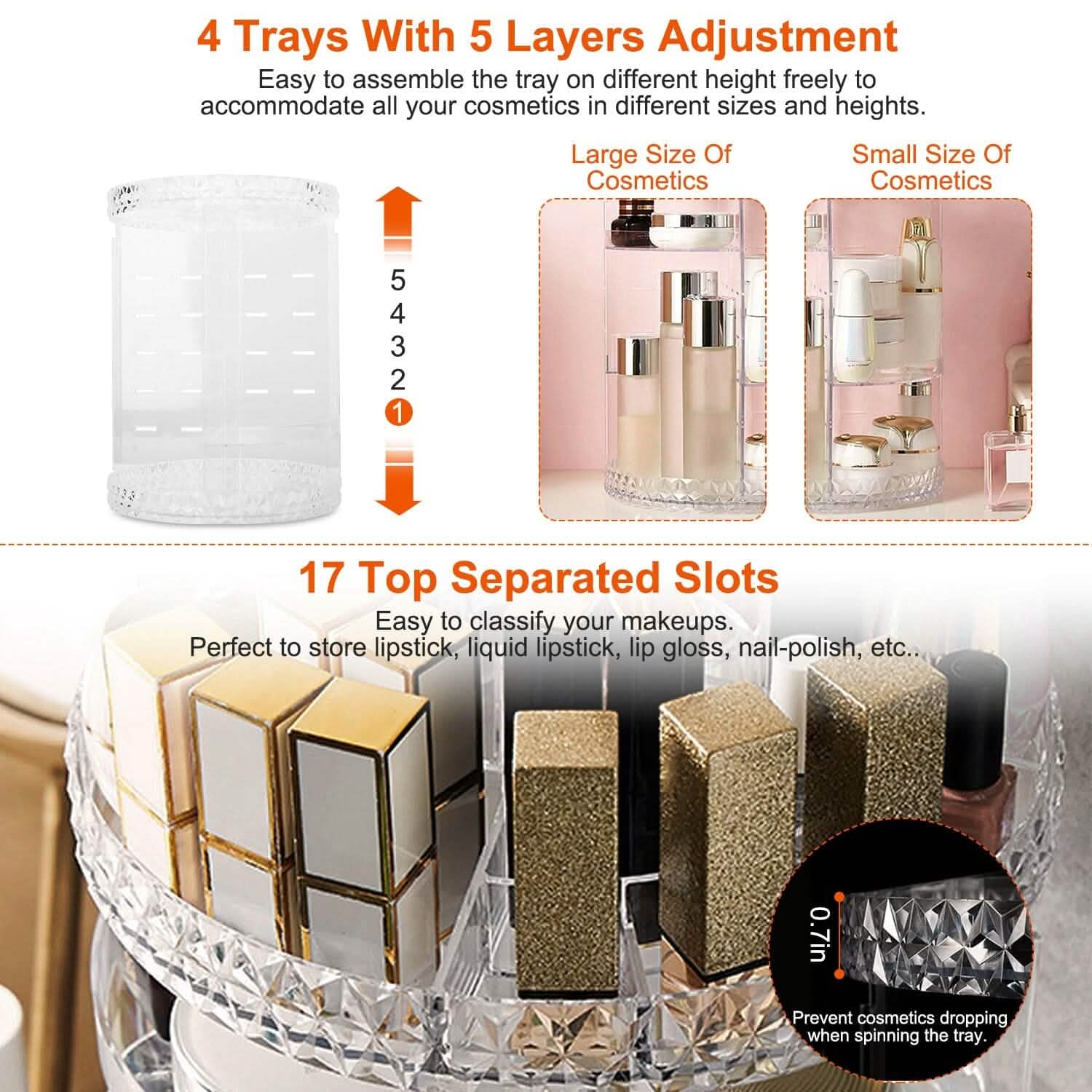 360° Rotating Make Up Organizer Beauty & Personal Care - Tophatter Daily Deals