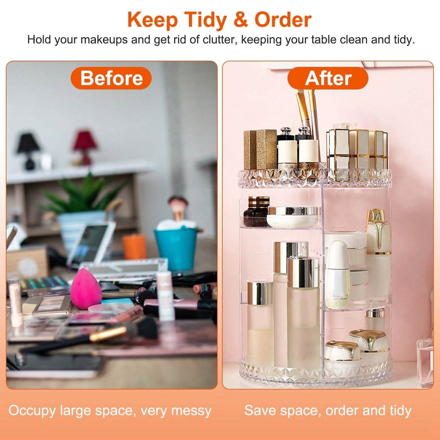 360° Rotating Make Up Organizer Beauty & Personal Care - Tophatter Daily Deals