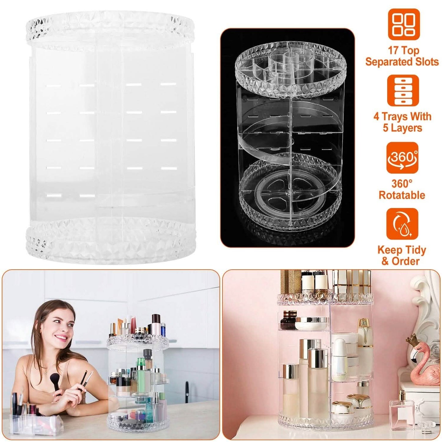 360° Rotating Make Up Organizer Beauty & Personal Care - Tophatter Daily Deals