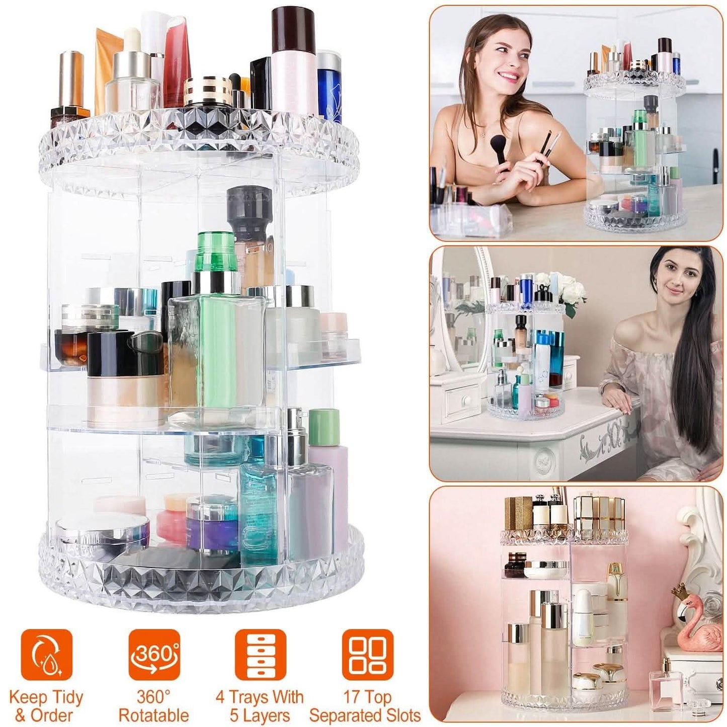 360° Rotating Make Up Organizer Beauty & Personal Care - Tophatter Daily Deals