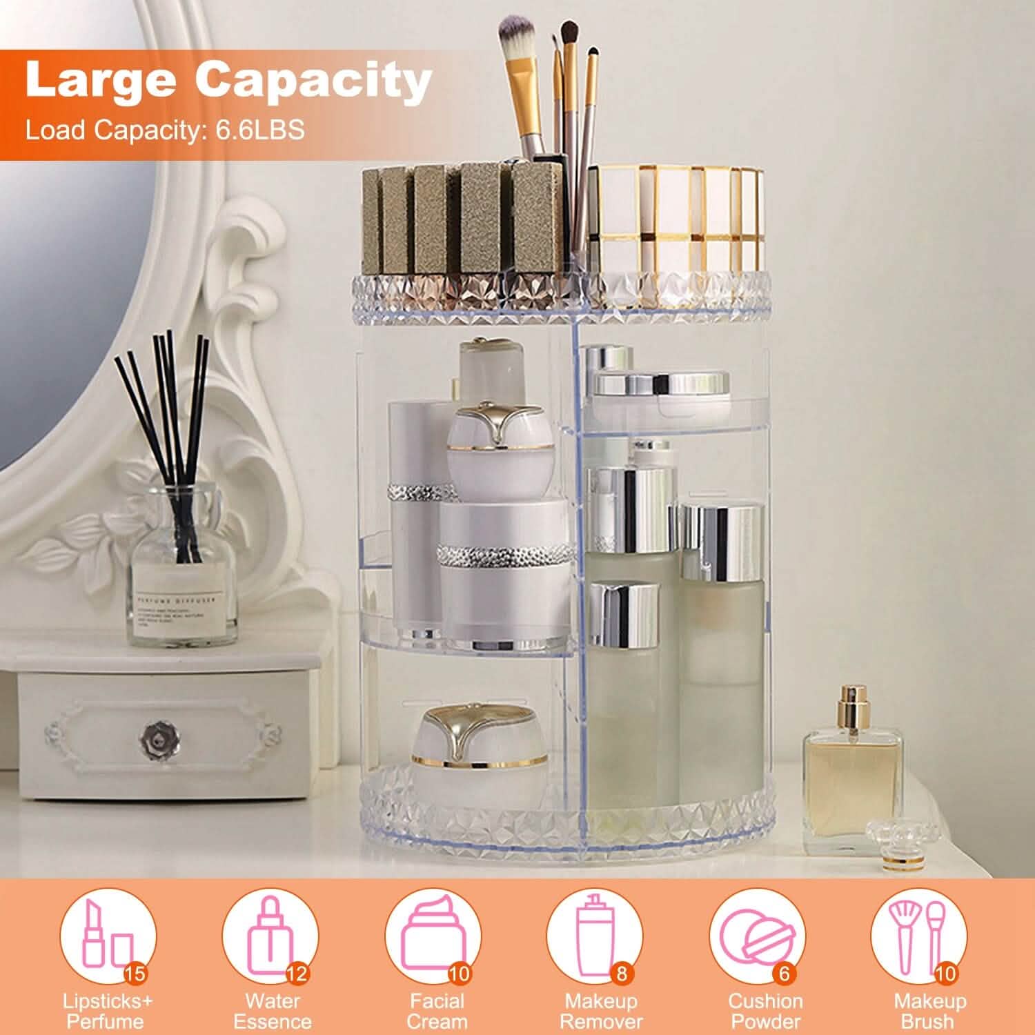 360° Rotating Make Up Organizer Beauty & Personal Care - Tophatter Daily Deals