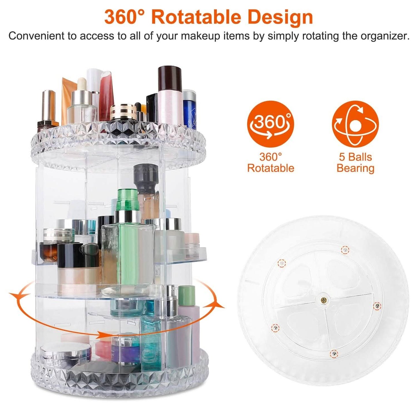 360° Rotating Make Up Organizer Beauty & Personal Care - Tophatter Daily Deals