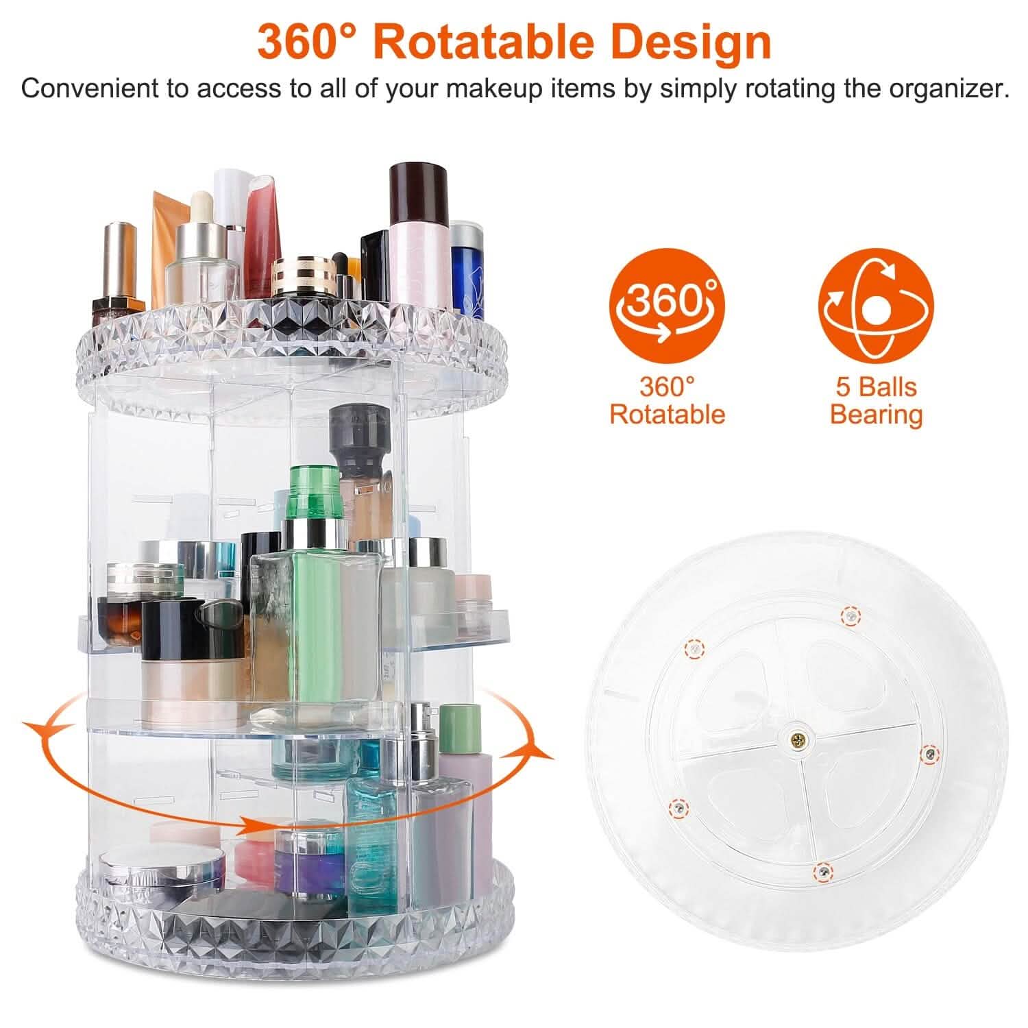 360° Rotating Make Up Organizer Beauty & Personal Care - Tophatter Daily Deals