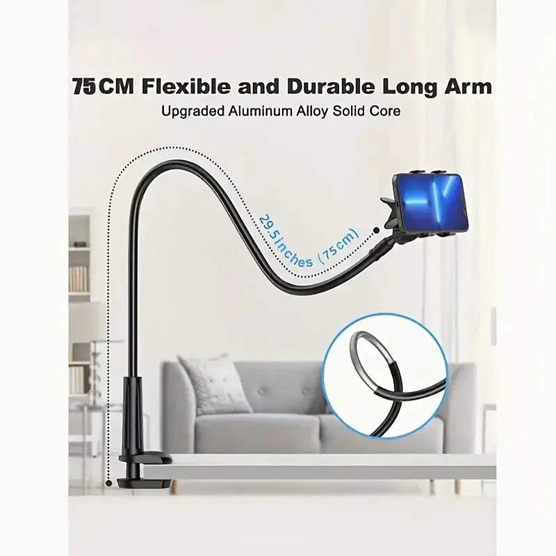 360° Rotating Universal Phone Stand with Flexible Spiral Base for Lazy Browsing Phone Holder - Tophatter Daily Deals