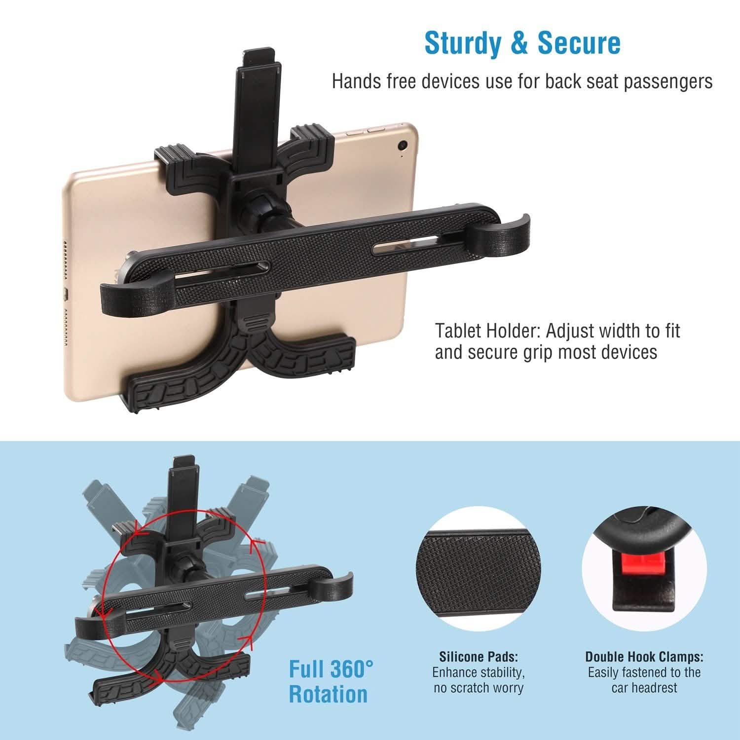 360° Rotation Car Tablet Holder Automotive - Tophatter Daily Deals