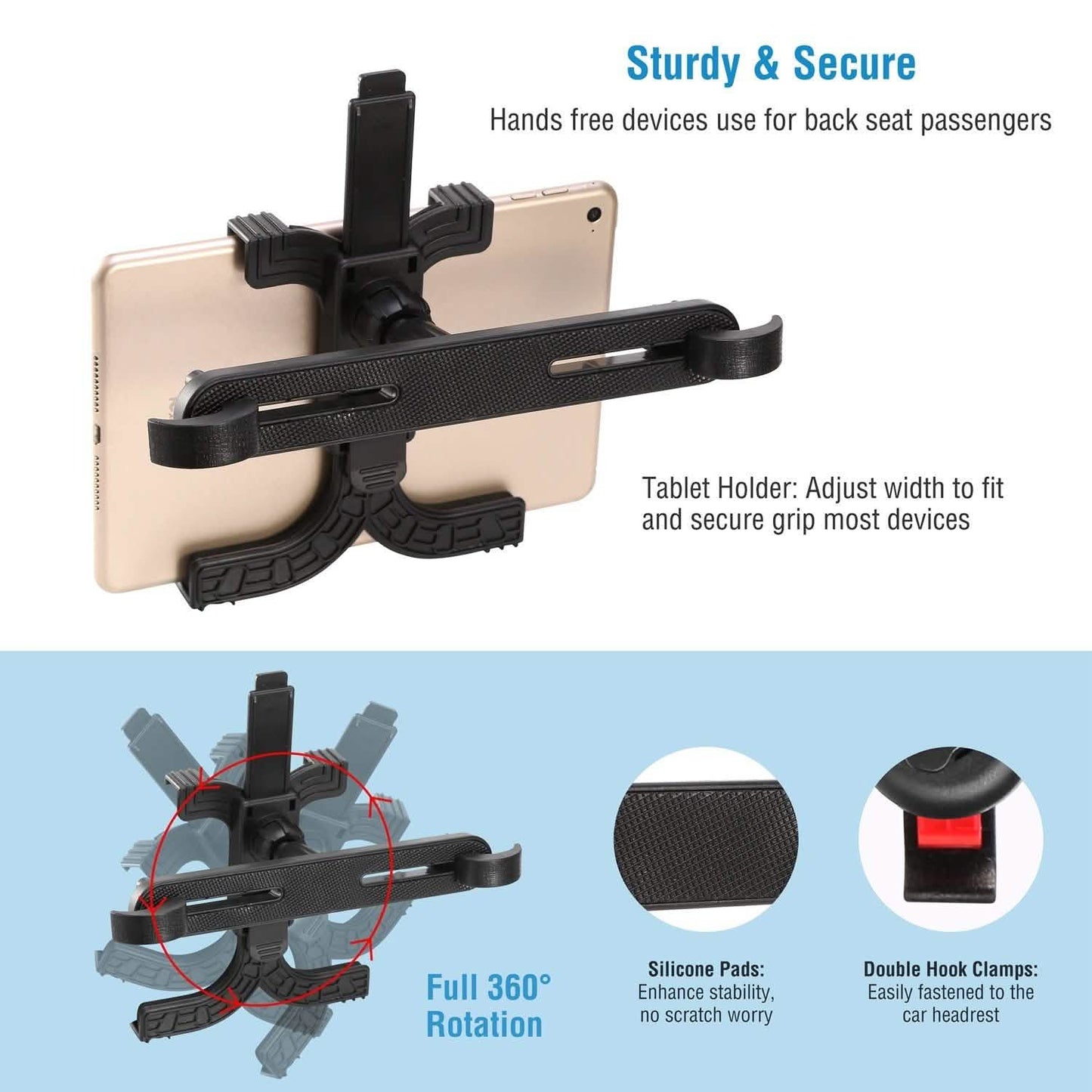 360° Rotation Car Tablet Holder Automotive - Tophatter Daily Deals