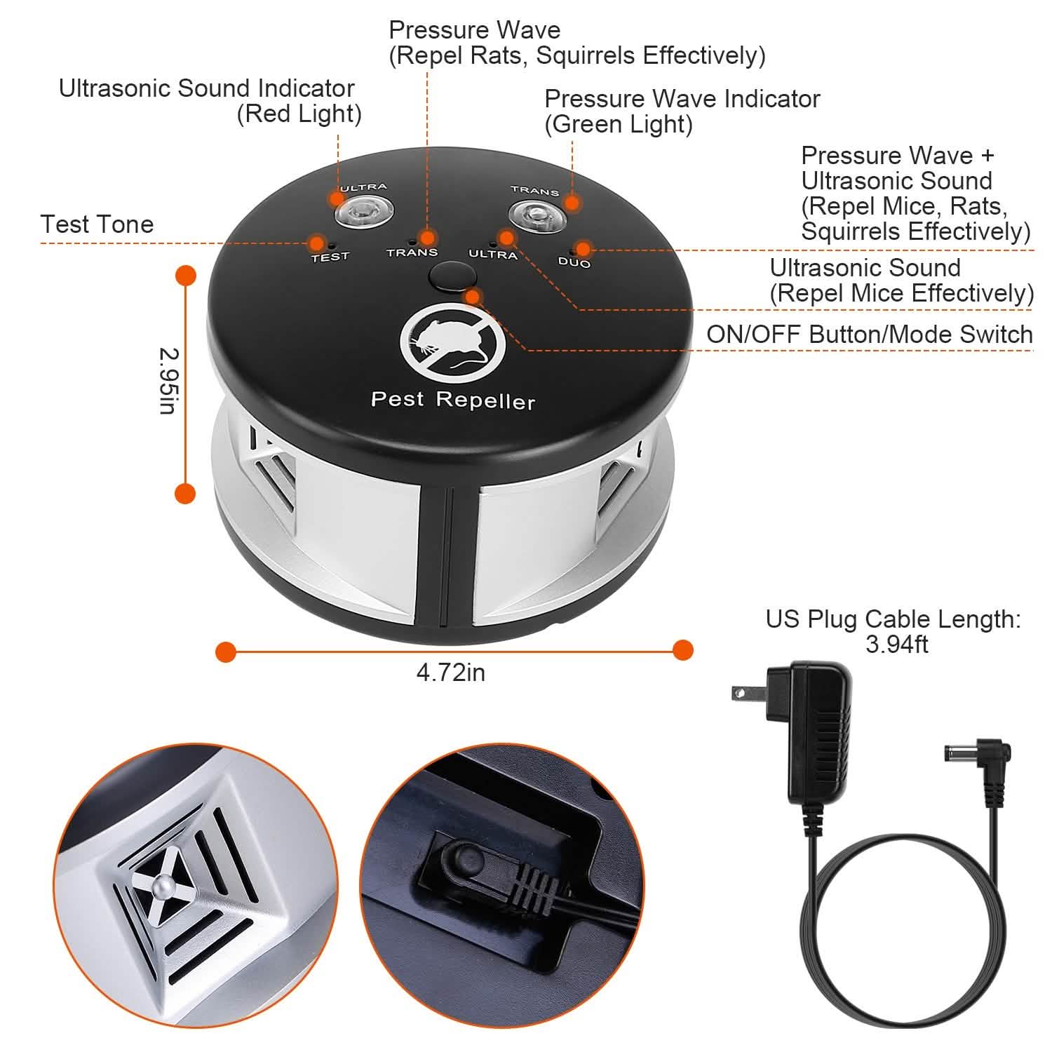 360° Ultrasonic Pest Repeller Electronic Plug-in Pest Control Pest Control - Tophatter Daily Deals