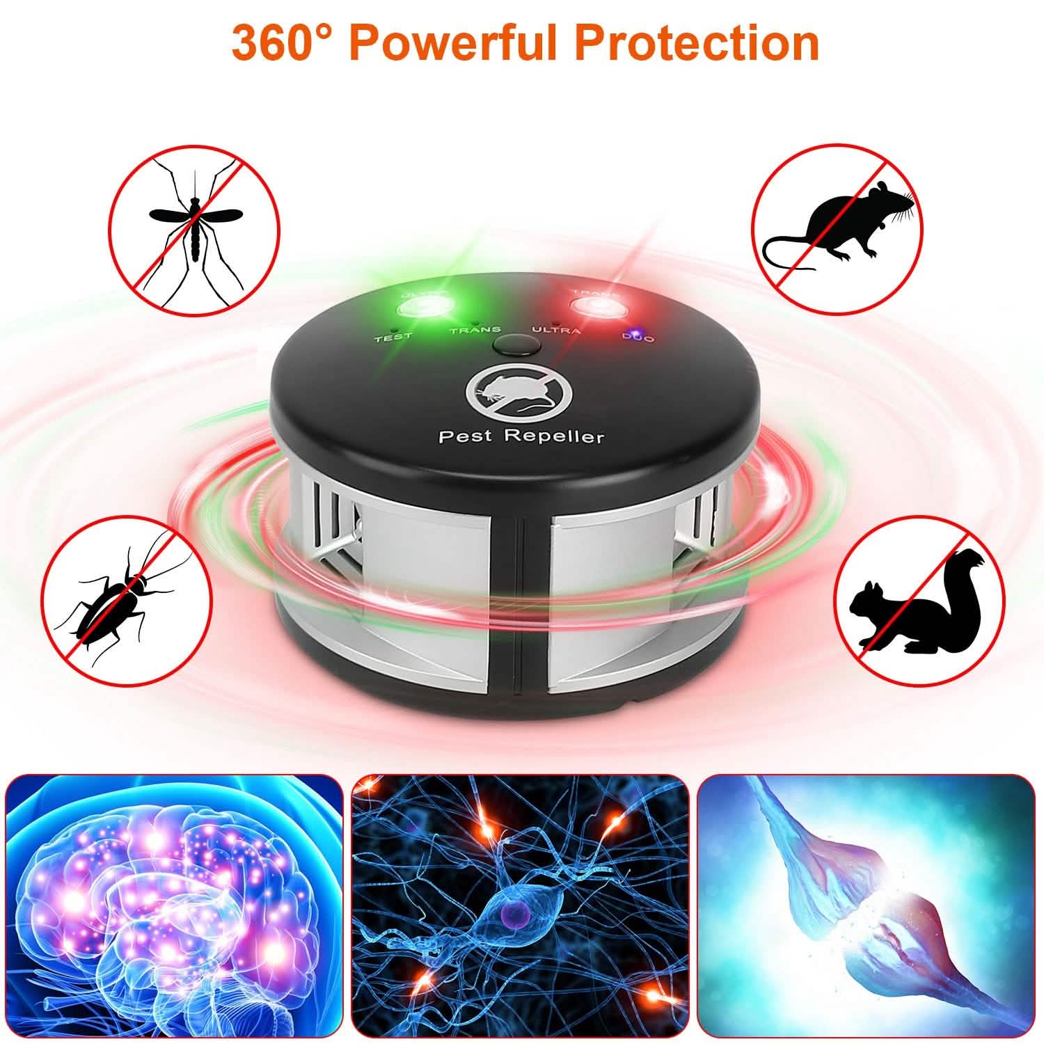360° Ultrasonic Pest Repeller Electronic Plug-in Pest Control Pest Control - Tophatter Daily Deals