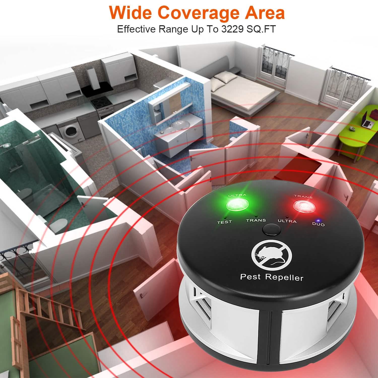 360° Ultrasonic Pest Repeller Electronic Plug-in Pest Control Pest Control - Tophatter Daily Deals