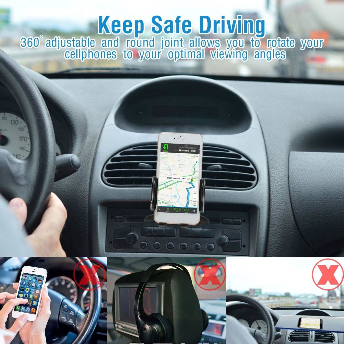 360° Universal CD Slot Car Phone Mount Automotive - Tophatter Daily Deals
