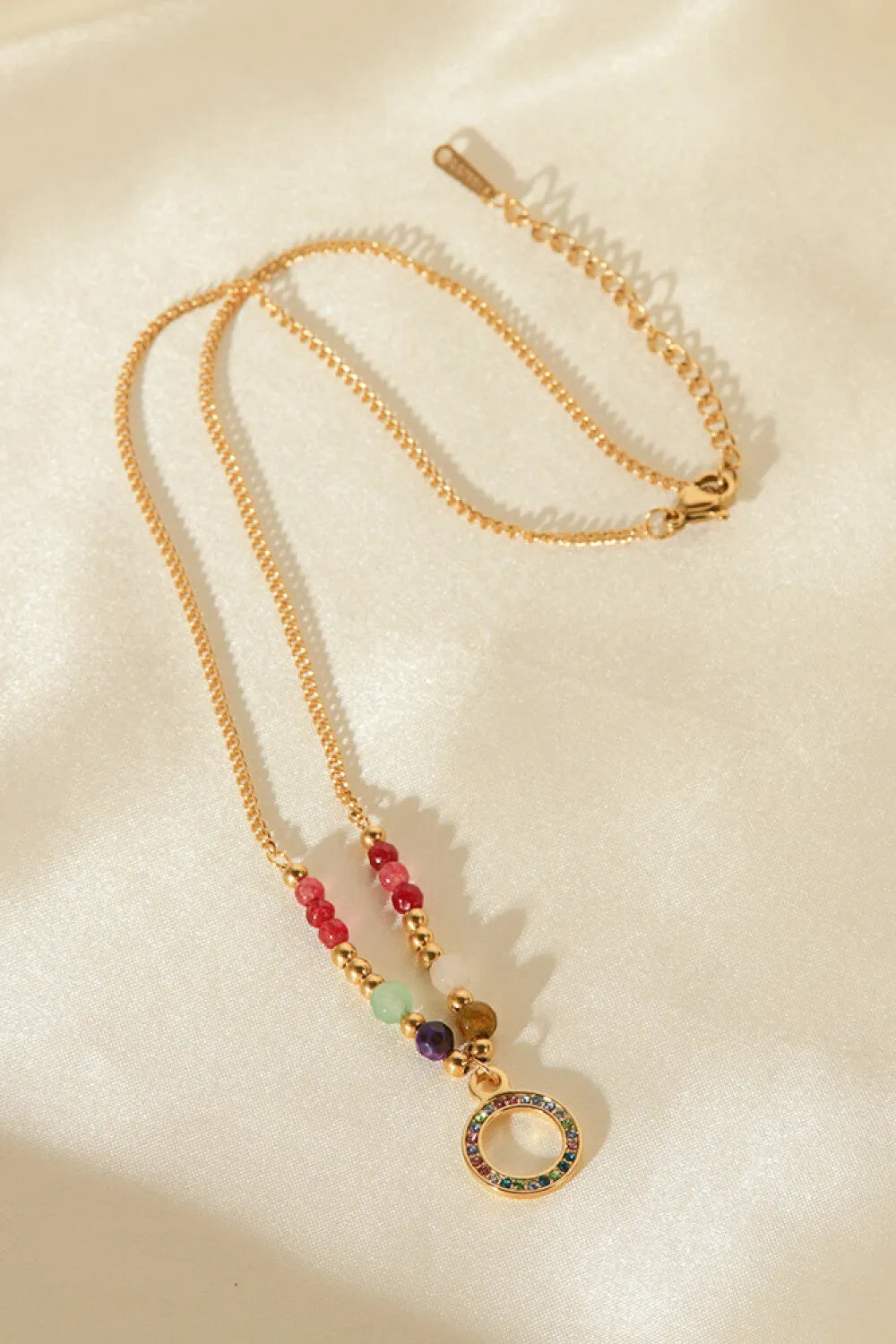 18K Gold-Plated Hoop Pendant Necklace Necklaces - Tophatter Daily Deals