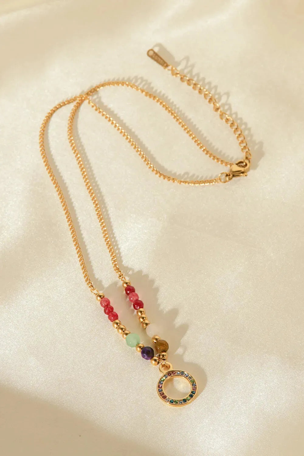 18K Gold-Plated Hoop Pendant Necklace Necklaces - Tophatter Daily Deals