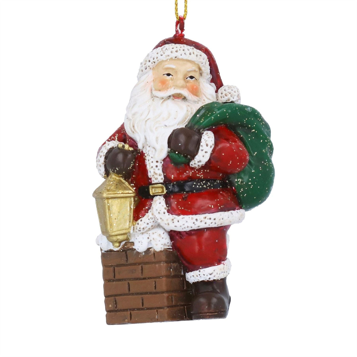 Santa On Chimney Resin Hanging Christmas Tree Decoration, Gisela Graham 8cm Tree Decoration - Tophatter Daily Deals