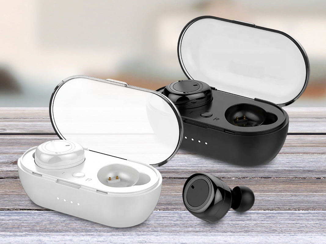 Wireless Earbuds with Charging Case & Touch Controls Headphones - Tophatter Daily Deals