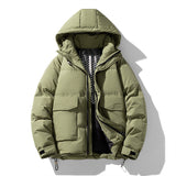 Oversized Unisex Hooded Jacket - Wide Puffer Duck Fill Cold Green 3D Changing Face Moving Picture Frame - Tophatter Daily Deals