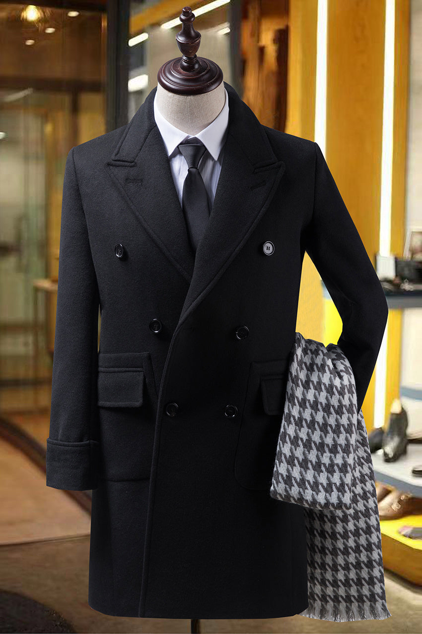 Warm Men's Trench Coat - Slim Double Breasted, Wool, Winter 3D Changing Face Moving Picture Frame - Tophatter Daily Deals