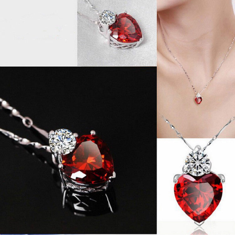 Aliexpress selling jewelry red peach Earring Necklace bride jewelry set Taobao supply 0 - Tophatter Daily Deals