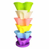 Balcony 6-layer Three-dimensional Basin Combination Plastic Flowerpot Color Mixing Large 0 - Tophatter Daily Deals