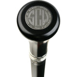 Personalized Engraved Knob Stick: Black Beechwood Shaft Walking Cane Engraving - Tophatter Daily Deals