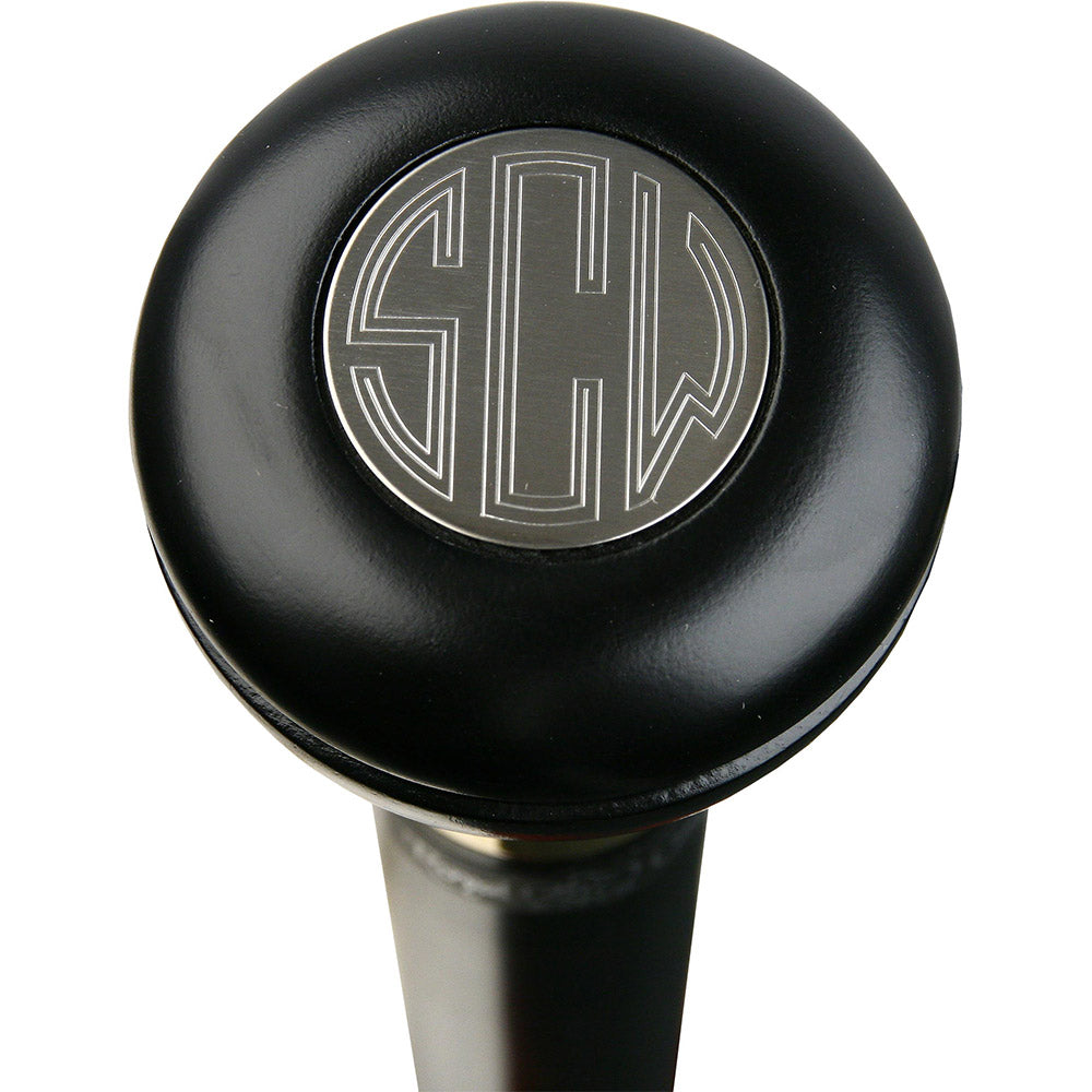 Personalized Engraved Knob Stick: Black Beechwood Shaft Walking Cane Engraving - Tophatter Daily Deals