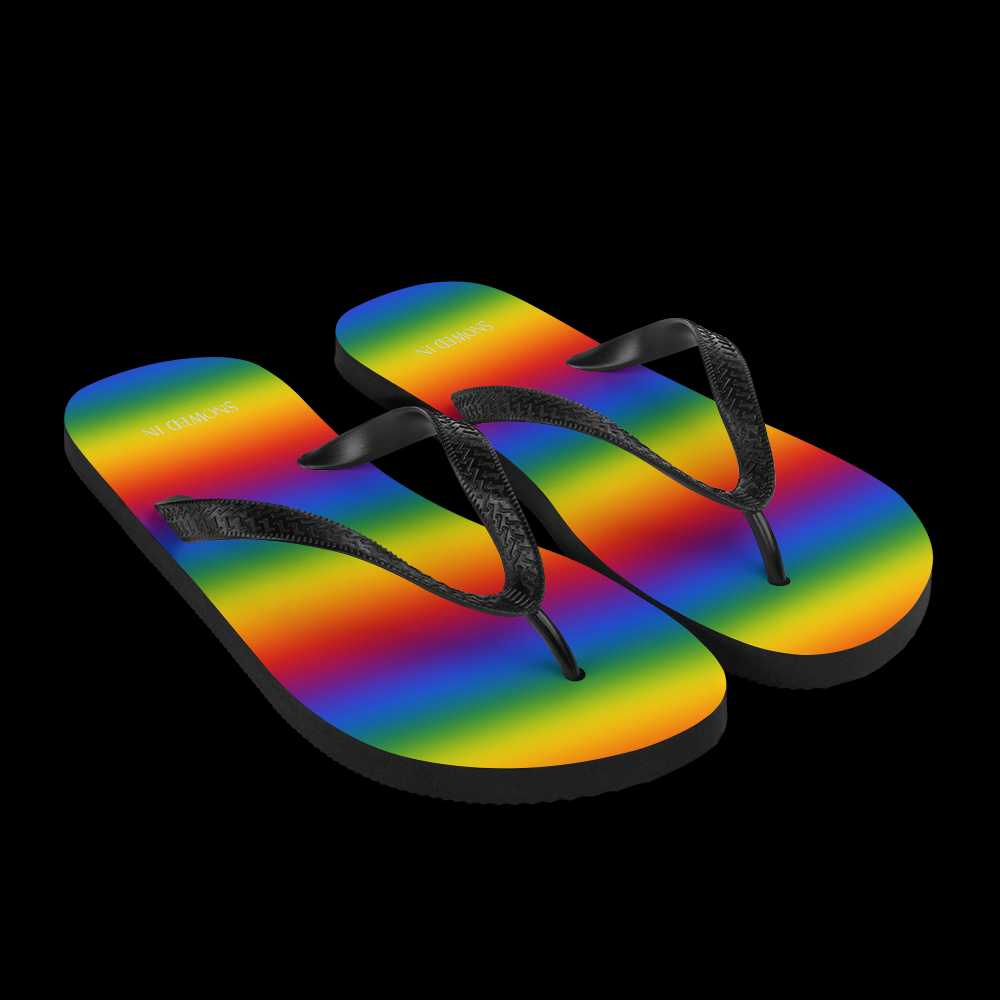 Rainbow Flip-Flops Large Flip Flops - Tophatter Daily Deals