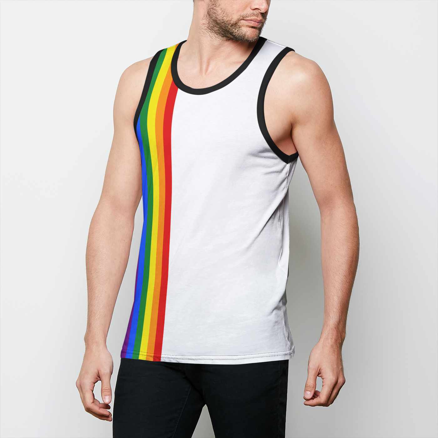 Pride Stripes Sleeveless Tee Tank Top - Tophatter Daily Deals