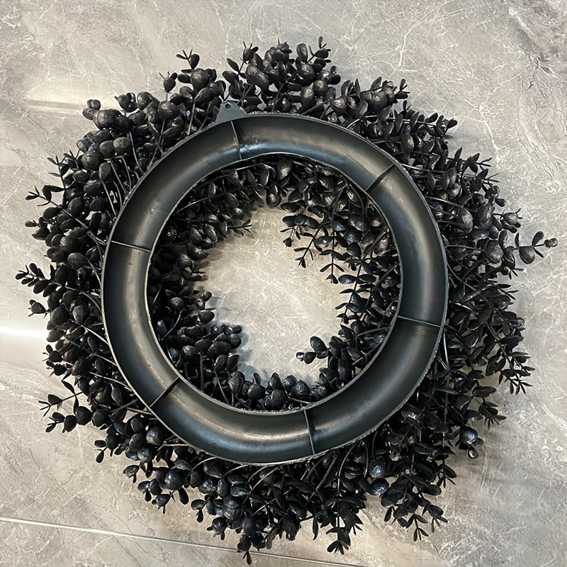 Halloween Black Wreath Door Wall Fence Decor Halloween - Tophatter Daily Deals