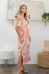 Sew In Love Full Size Printed Side Slit Midi Dress Casual Dresses - Tophatter Daily Deals