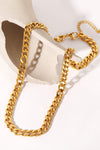 Minimalist 18K Gold Plated Curb Chain Necklace Gold One Size Necklaces - Tophatter Daily Deals