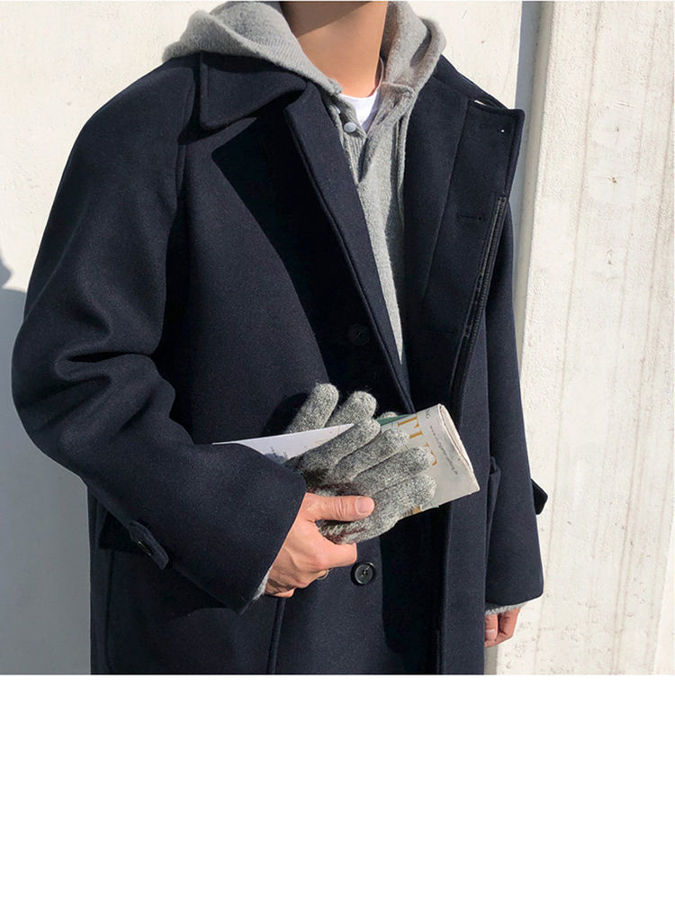 Oversized Men's Trench Coat - Relaxed Woolen, Autumn 3D Changing Face Moving Picture Frame - Tophatter Daily Deals