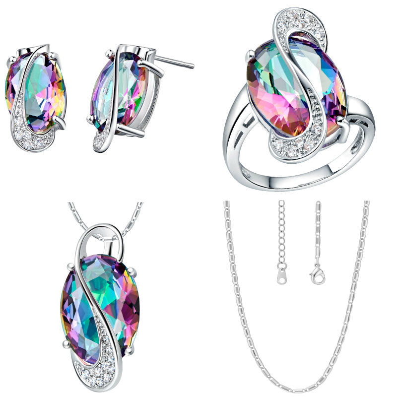 BEAUTIFUL EMERALD GREEN JEWLERY GIFT SET Colorful necklace earrings set - Tophatter Daily Deals