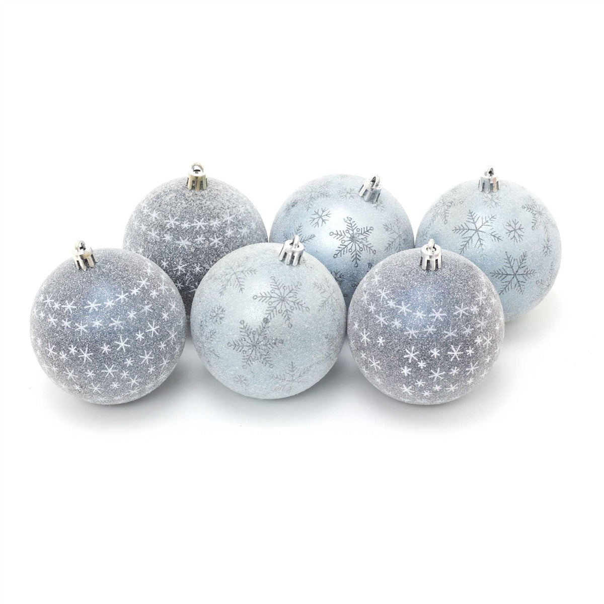 6 Piece Frosted Blue Christmas Baubles | Christmas Tree Decorations | Blue Xmas Baubles Christmas Decor Baubles - Tophatter Daily Deals